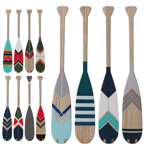 Decorative painted oars Part four 3D model
