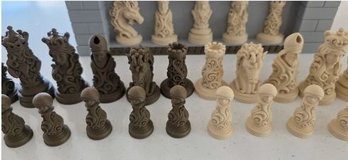 Custom chess set and board  3D print model_2