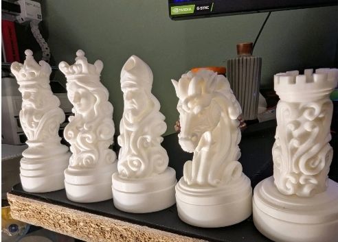 Custom chess set and board  3D print model_7