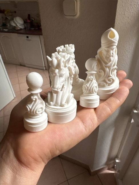 Custom chess set and board  3D print model_10