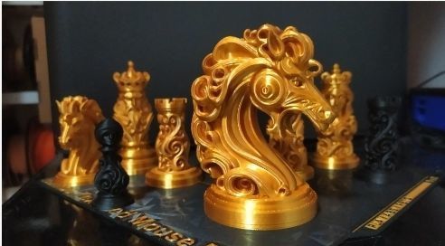 Custom chess set and board  3D print model_3