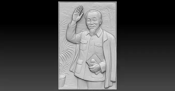 5 HO CHI MINH CNC Relief Model 3D print model