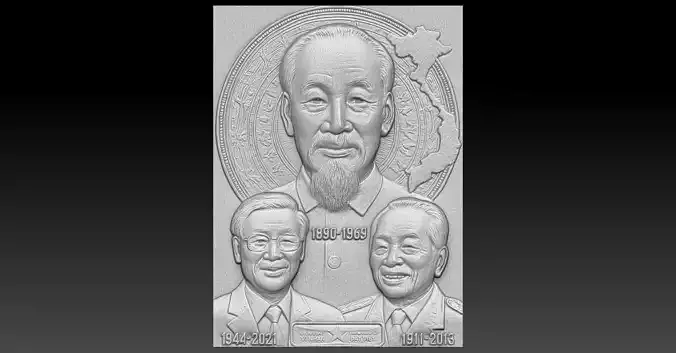 4 HO CHI MINH CNC Relief Model 3D print model