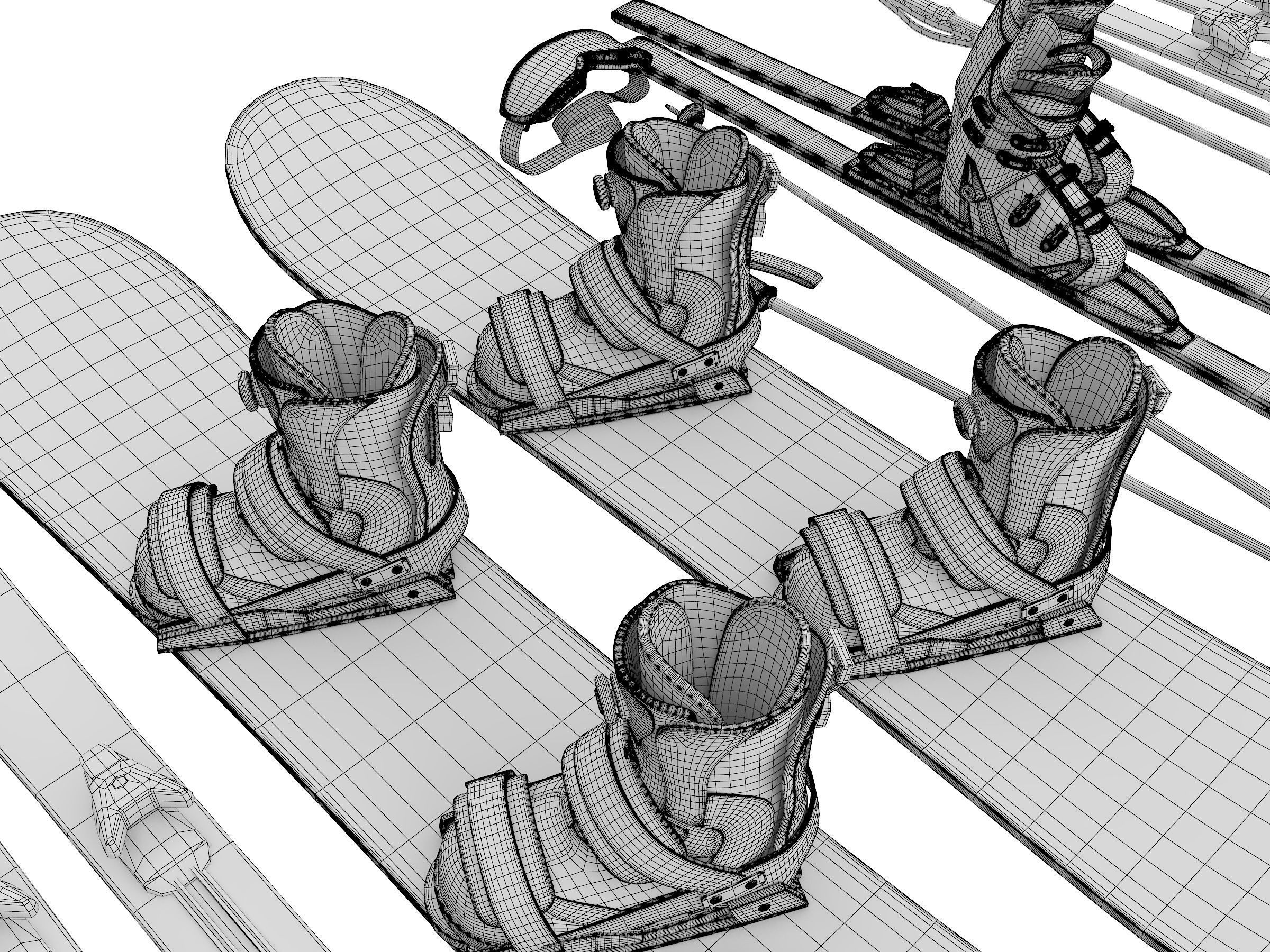 skateboard Low-poly 3D model_1