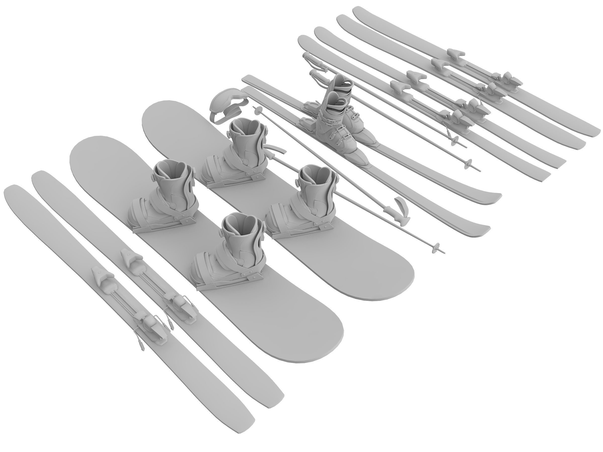 skateboard Low-poly 3D model_11