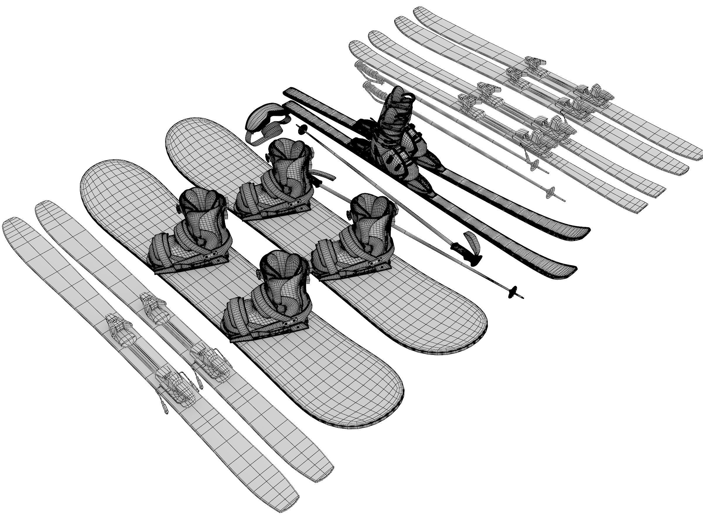 skateboard Low-poly 3D model_3