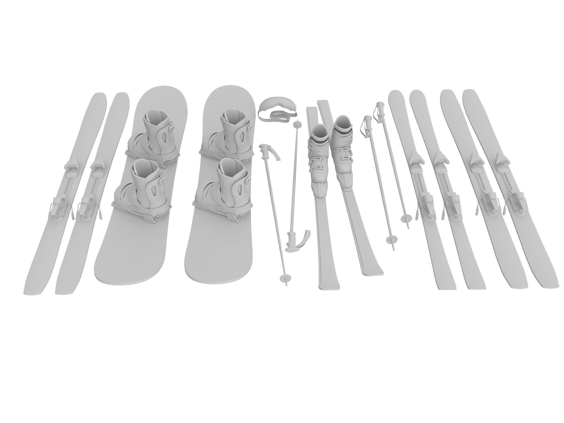 skateboard Low-poly 3D model_10