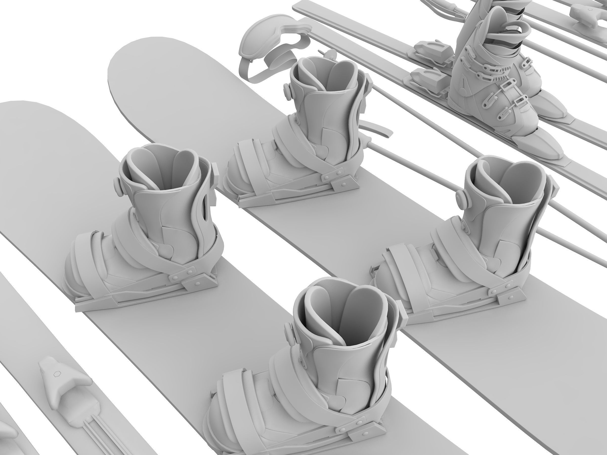 skateboard Low-poly 3D model_2