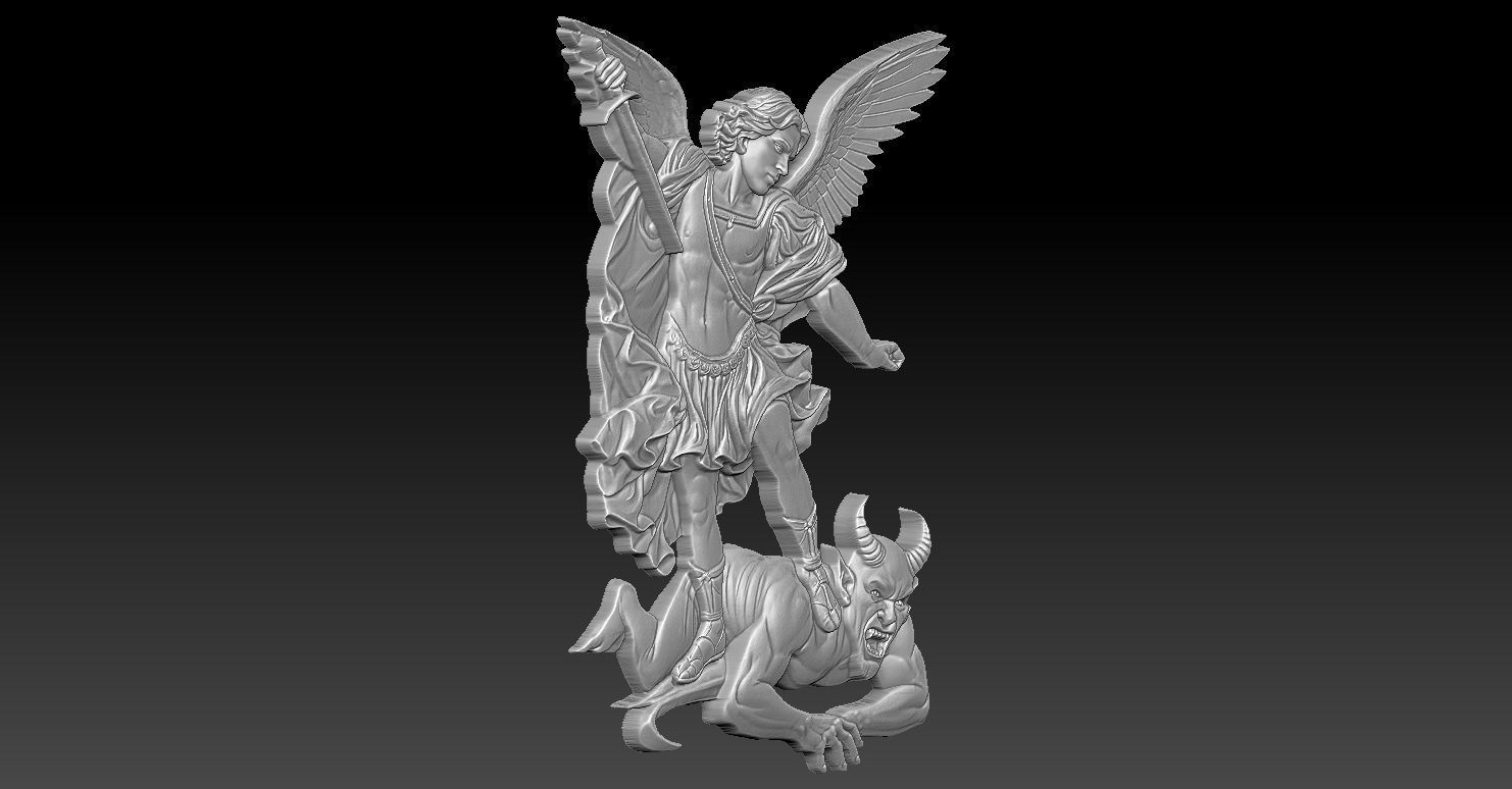 1 Archangel Michael Relief CNC Relief Model 3D print model_1