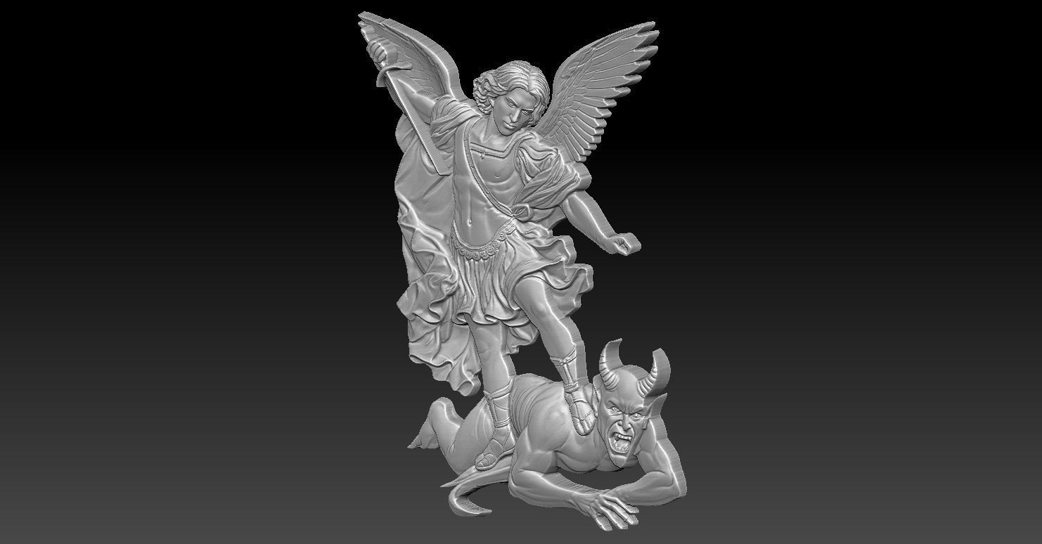 1 Archangel Michael Relief CNC Relief Model 3D print model_2