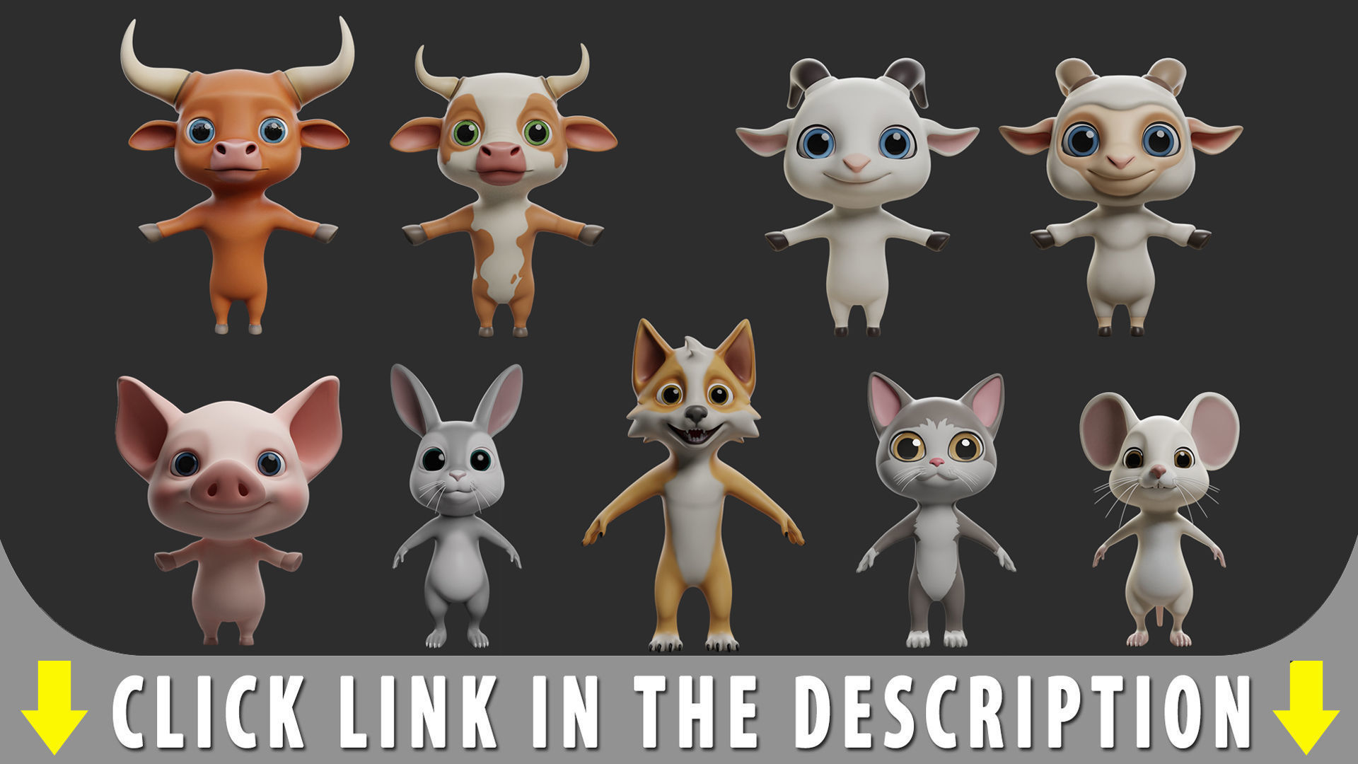 10 Wild Animals Cartoon 3D Model Collection_15