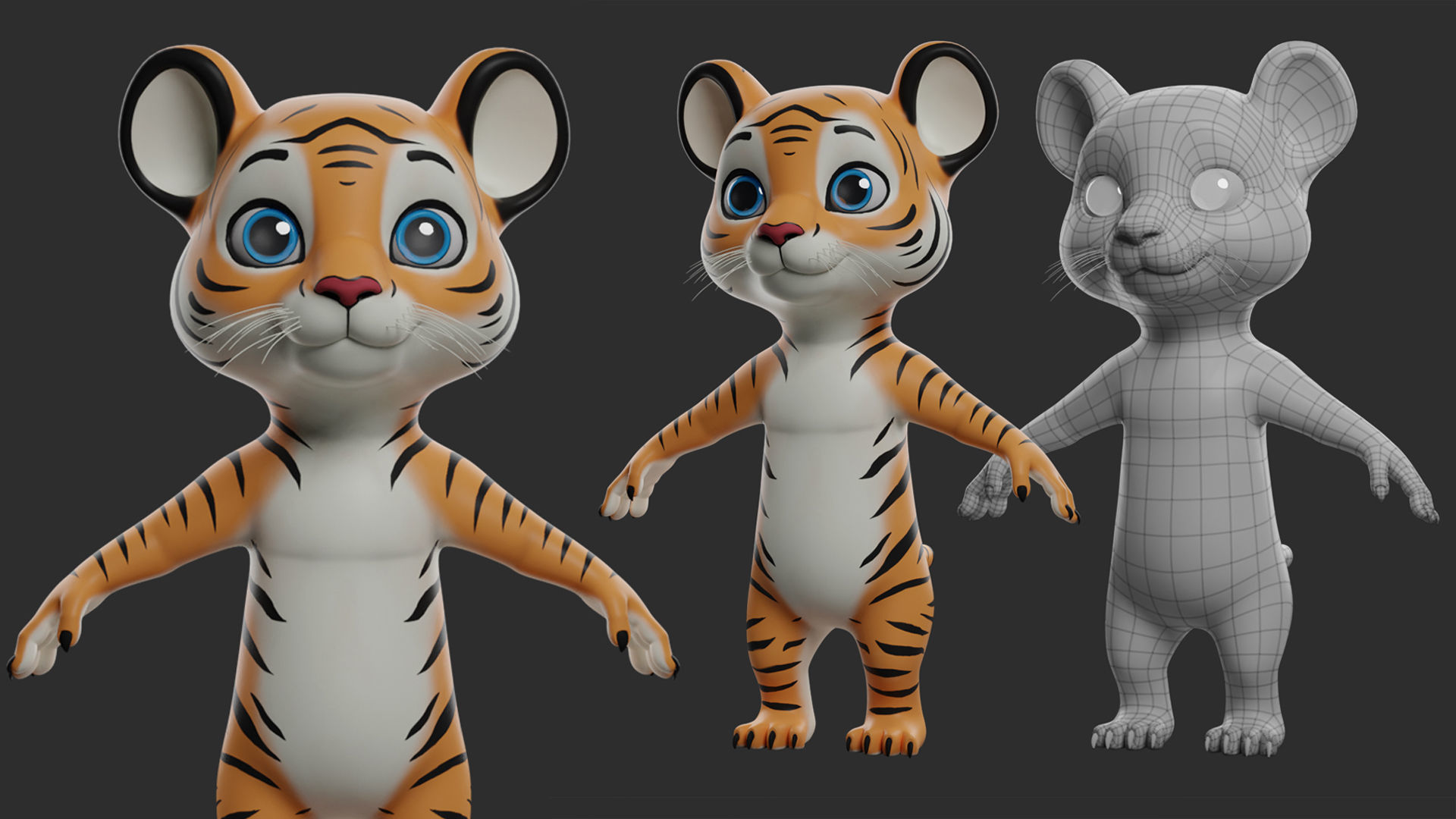 10 Wild Animals Cartoon 3D Model Collection_5