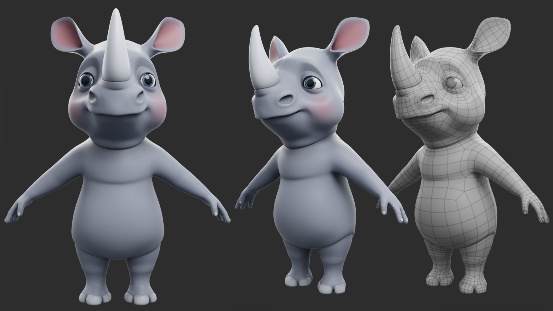 10 Wild Animals Cartoon 3D Model Collection_10