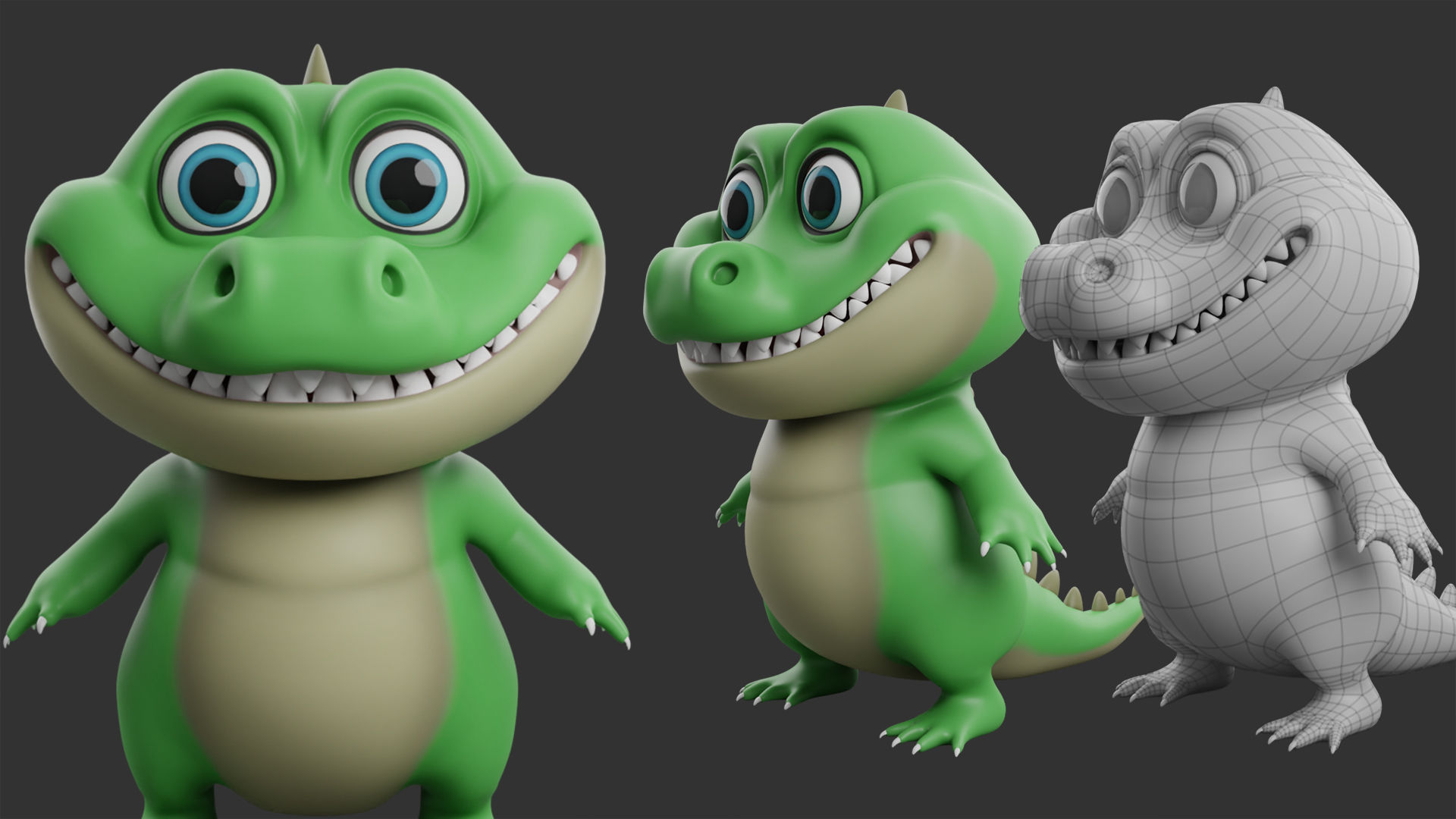 10 Wild Animals Cartoon 3D Model Collection_7