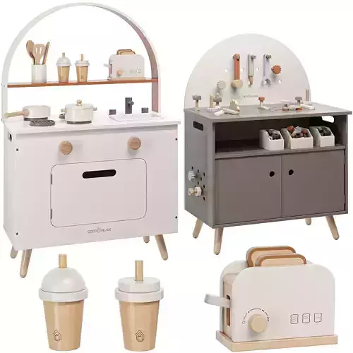 Coco Village Wooden Play Kitchen and Workbench Toys