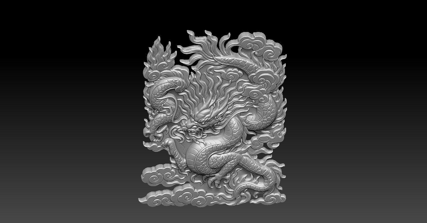 4 Dragon CNC Relief Model 3D print model_4