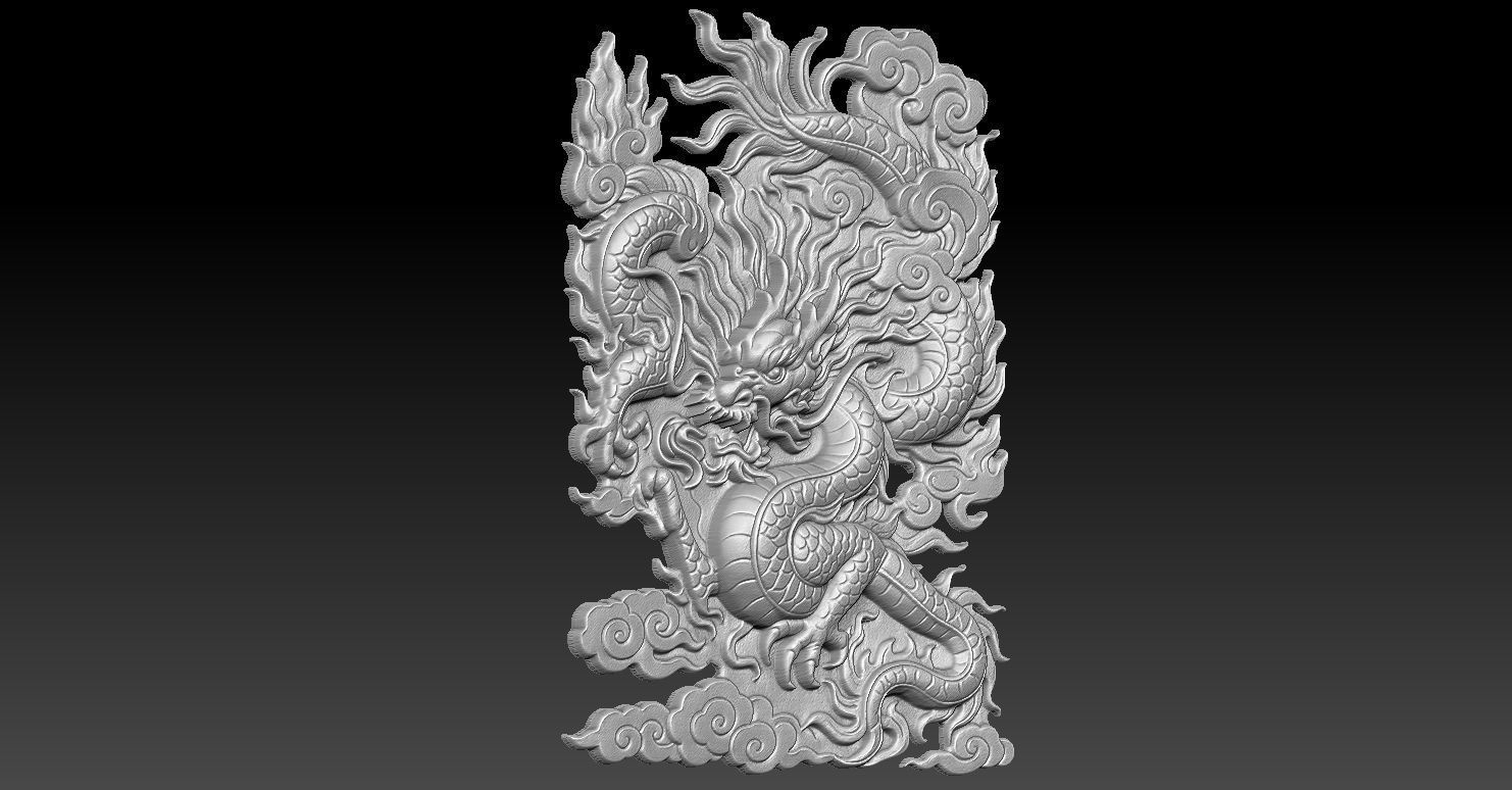 4 Dragon CNC Relief Model 3D print model_1