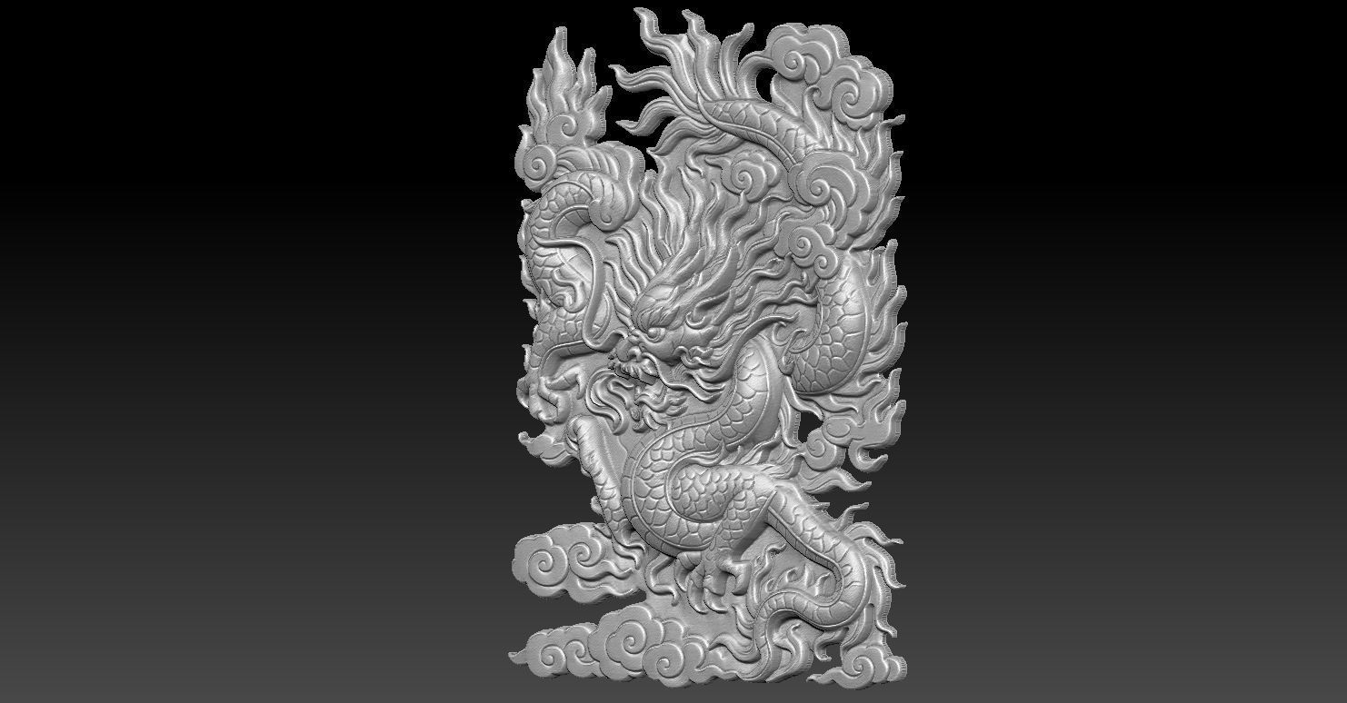 4 Dragon CNC Relief Model 3D print model_2