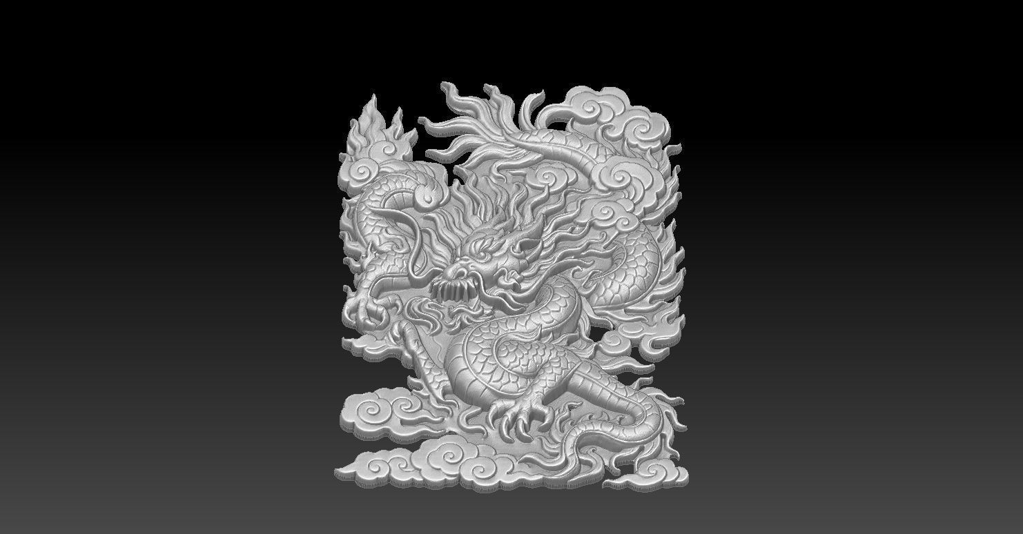 4 Dragon CNC Relief Model 3D print model_3