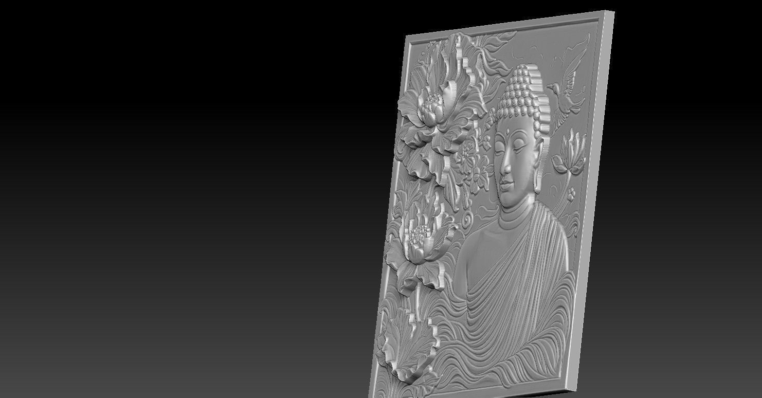 2 Buddha CNC Relief Model 3D print model_2