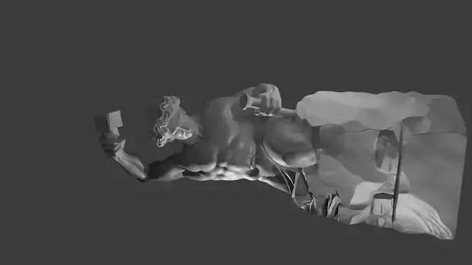 Self Made Man  AI-Generated Digital 3D Sculpture Model