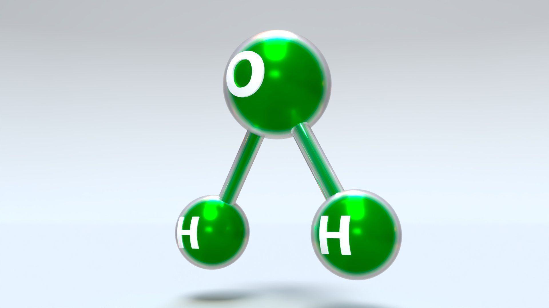 H2O Molecule Low-poly 3D model_2