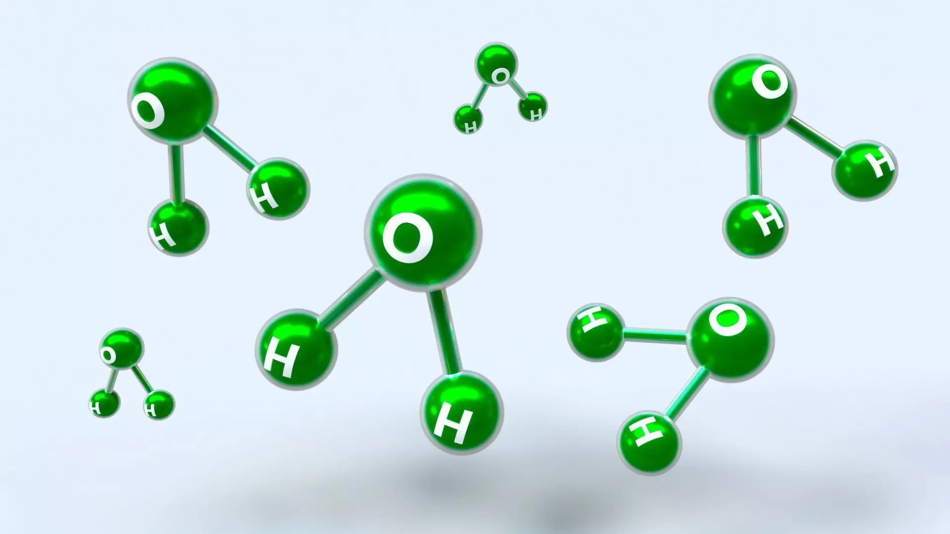 H2O Molecule Low-poly 3D model_0