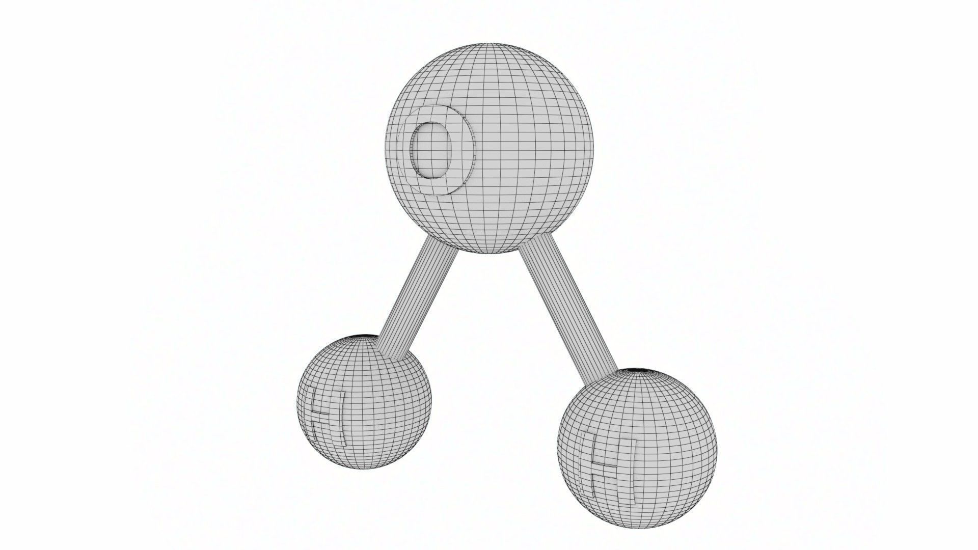 H2O Molecule Low-poly 3D model_19