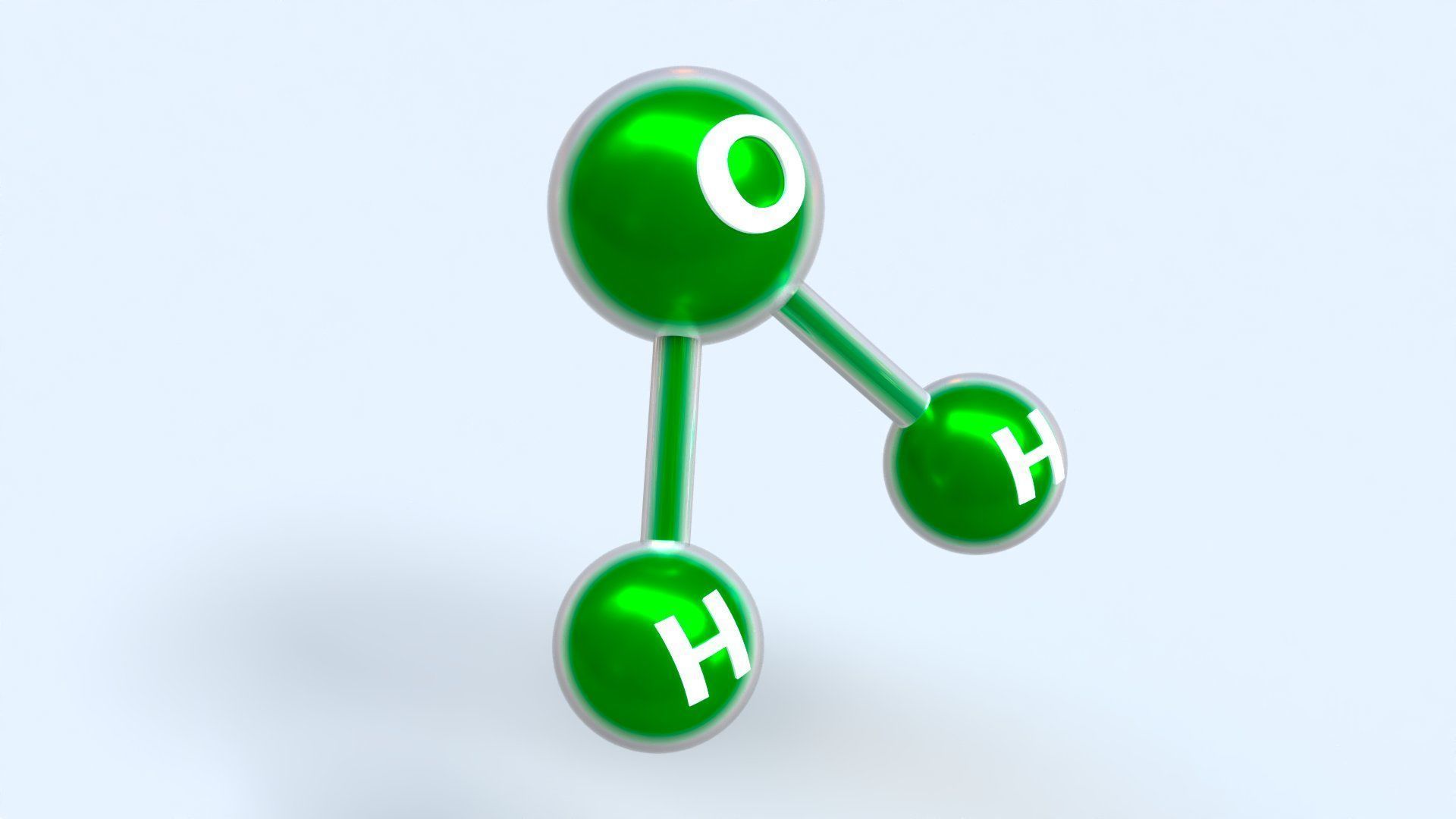 H2O Molecule Low-poly 3D model_4