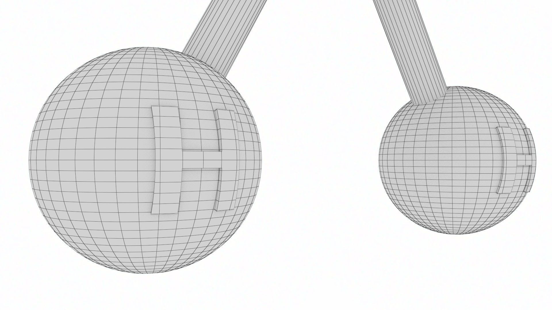 H2O Molecule Low-poly 3D model_20