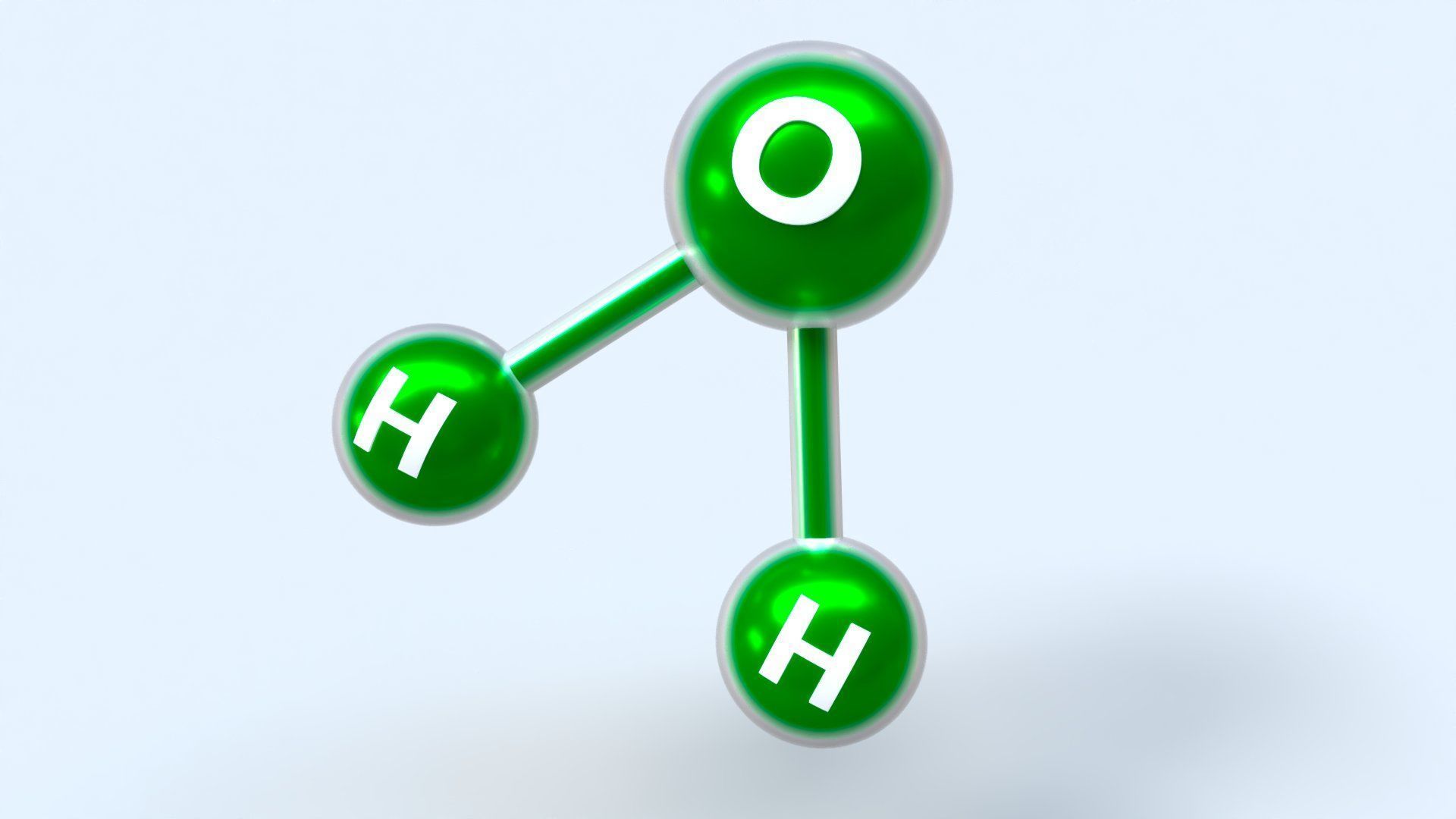 H2O Molecule Low-poly 3D model_10