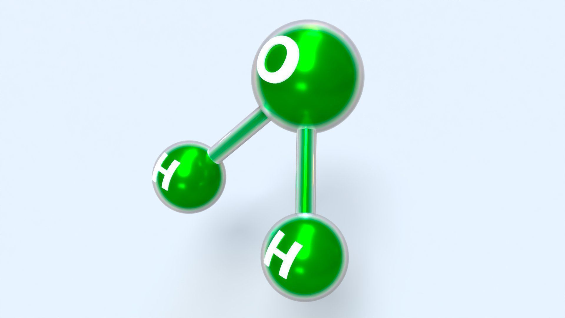 H2O Molecule Low-poly 3D model_3