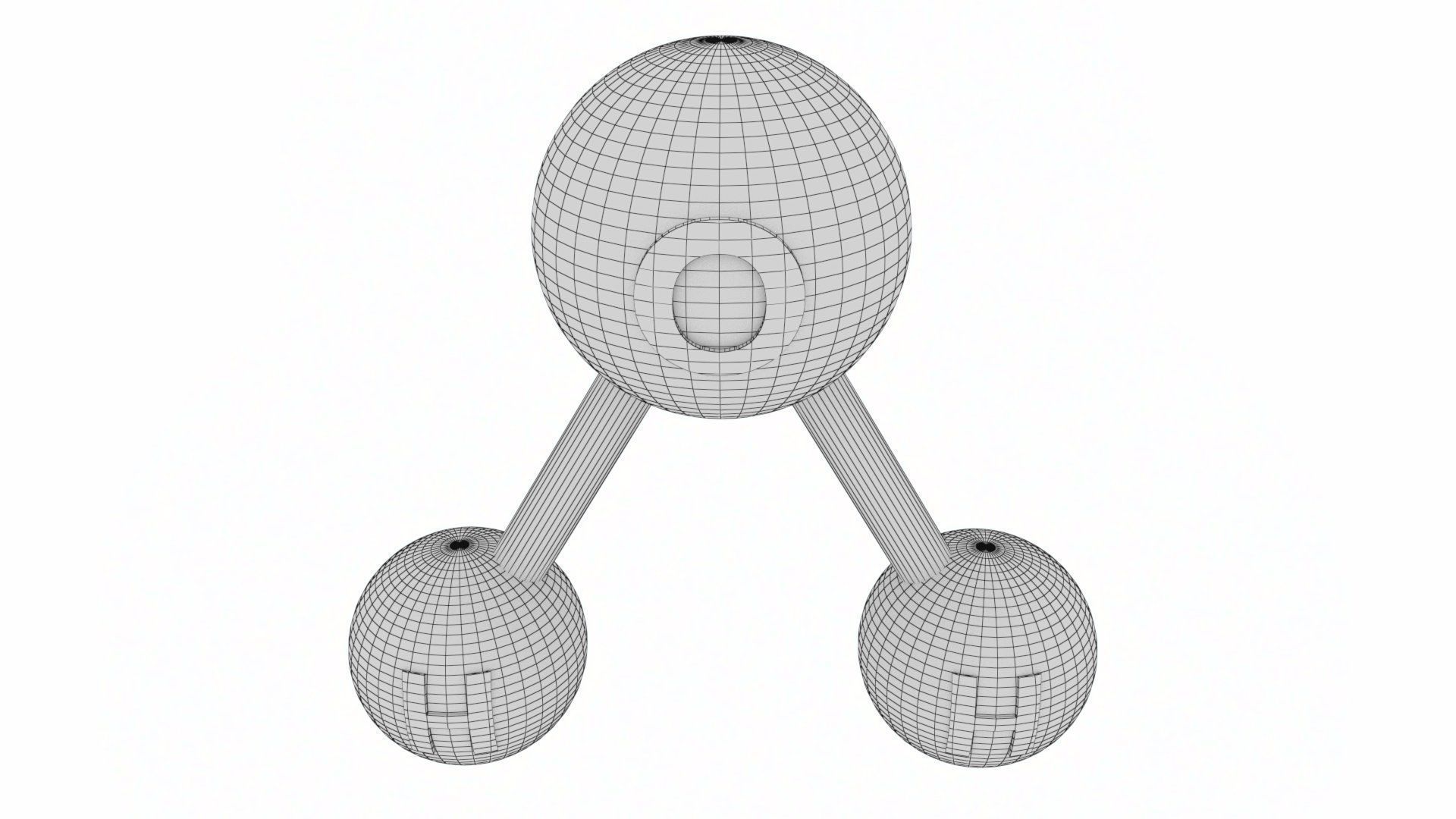 H2O Molecule Low-poly 3D model_22