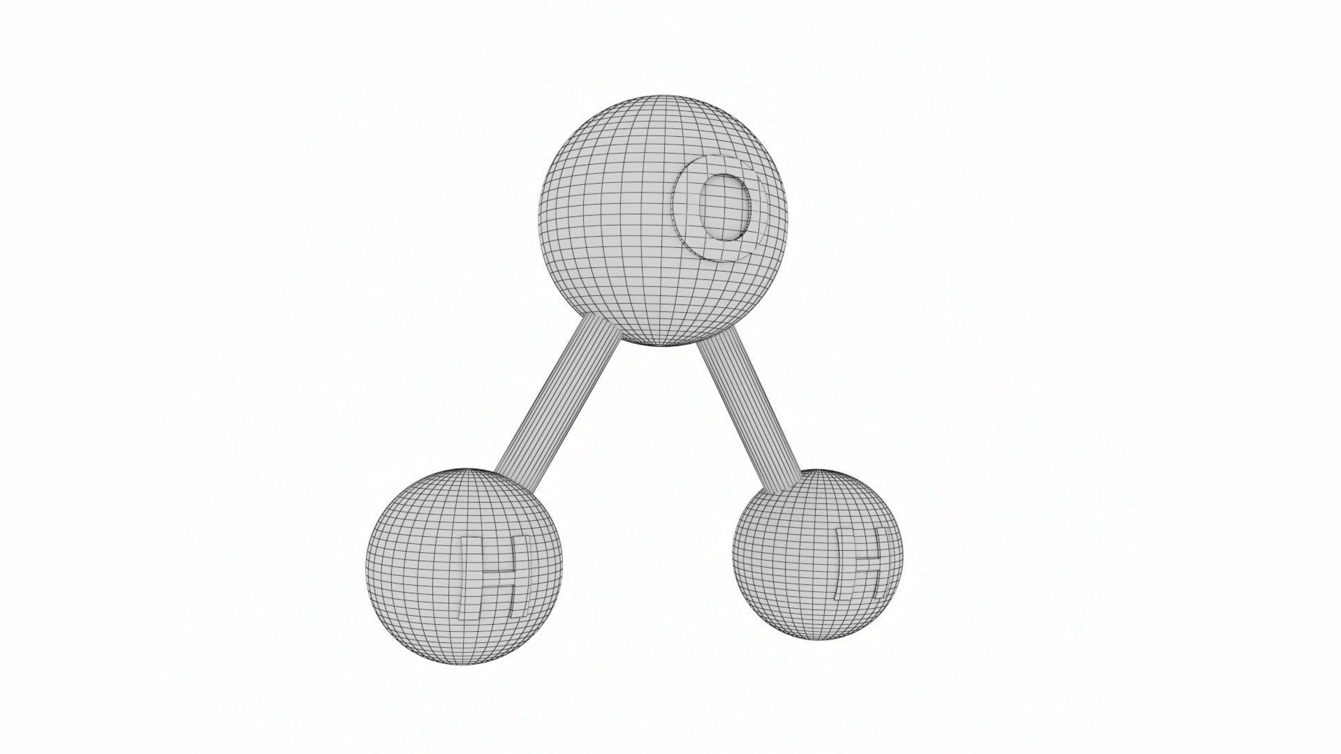 H2O Molecule Low-poly 3D model_14