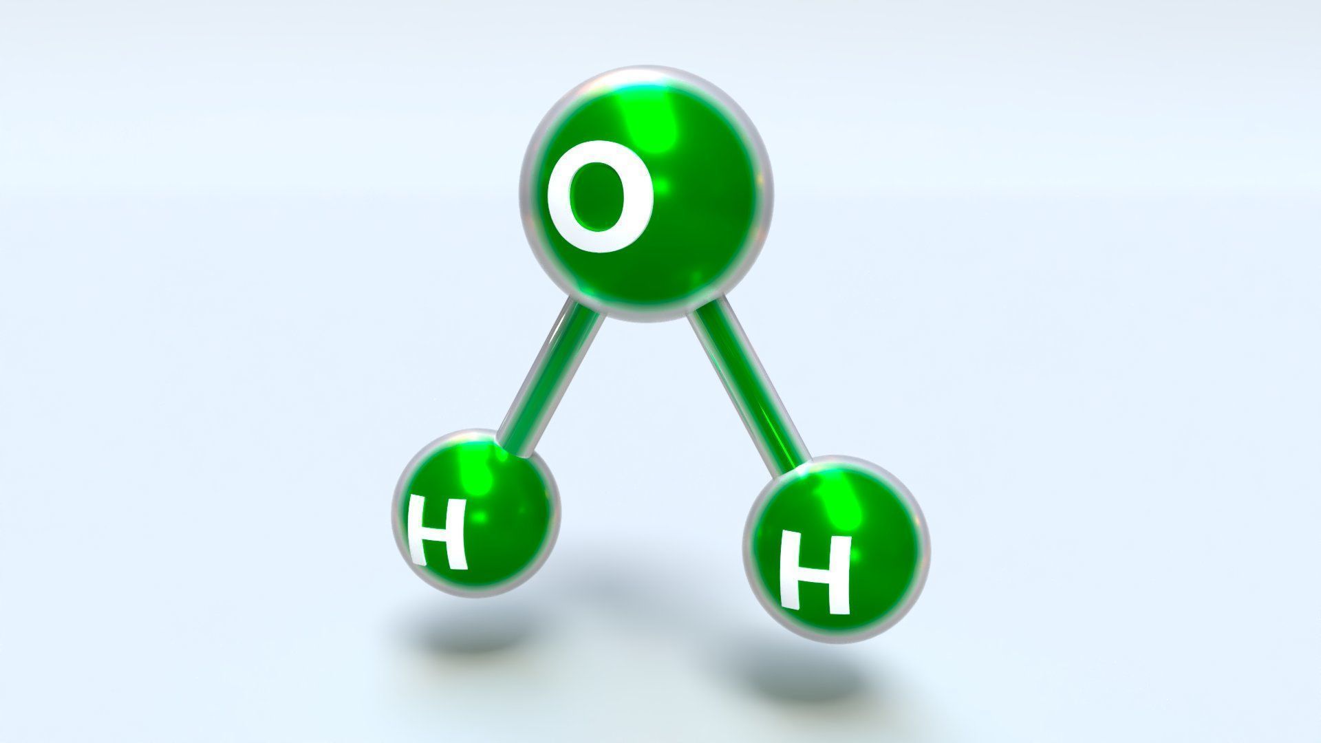 H2O Molecule Low-poly 3D model_1