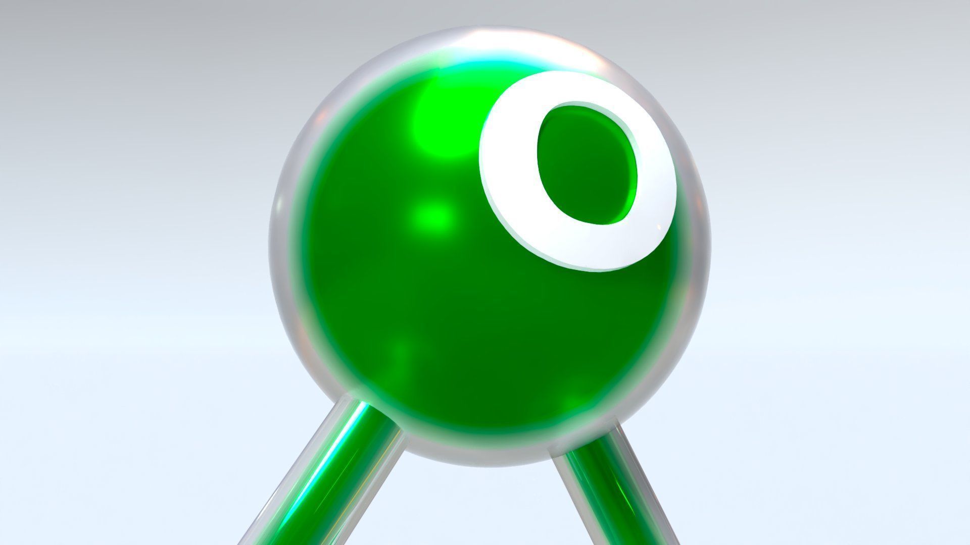 H2O Molecule Low-poly 3D model_5