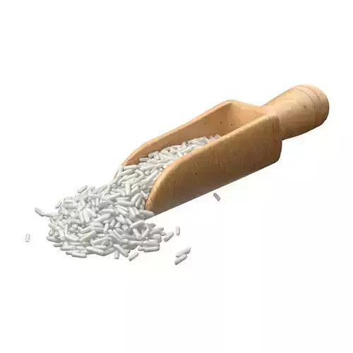 Raw white rice scoop 