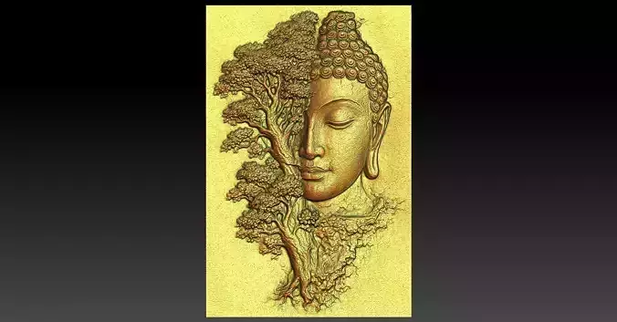 4 Buddha CNC Relief Model 3D print model