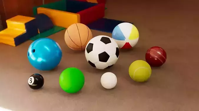 Multiple Balls 3d Model all in one