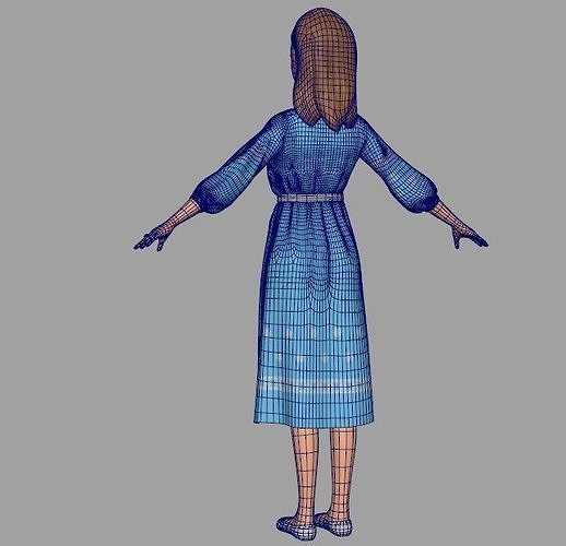 Toon Mother 3D model Low-poly 3D model