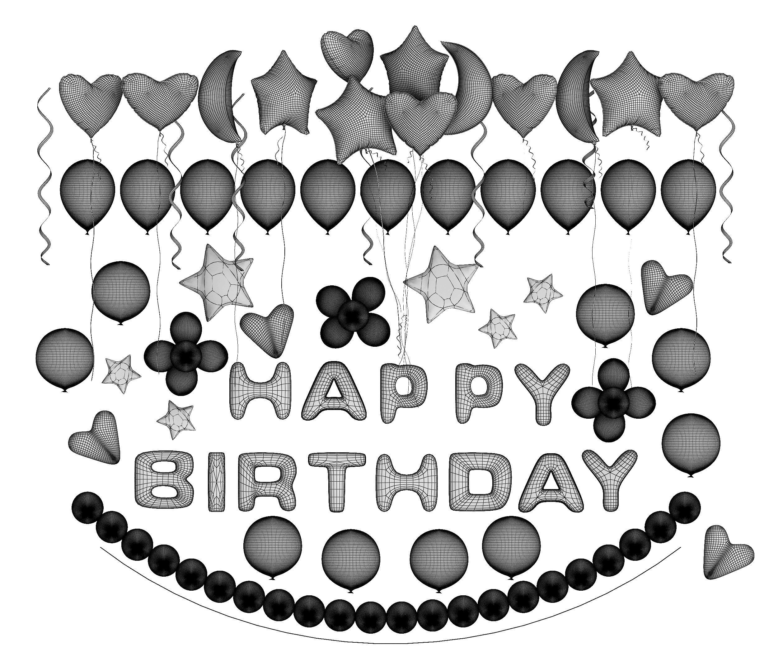 balloon Low-poly 3D model_10