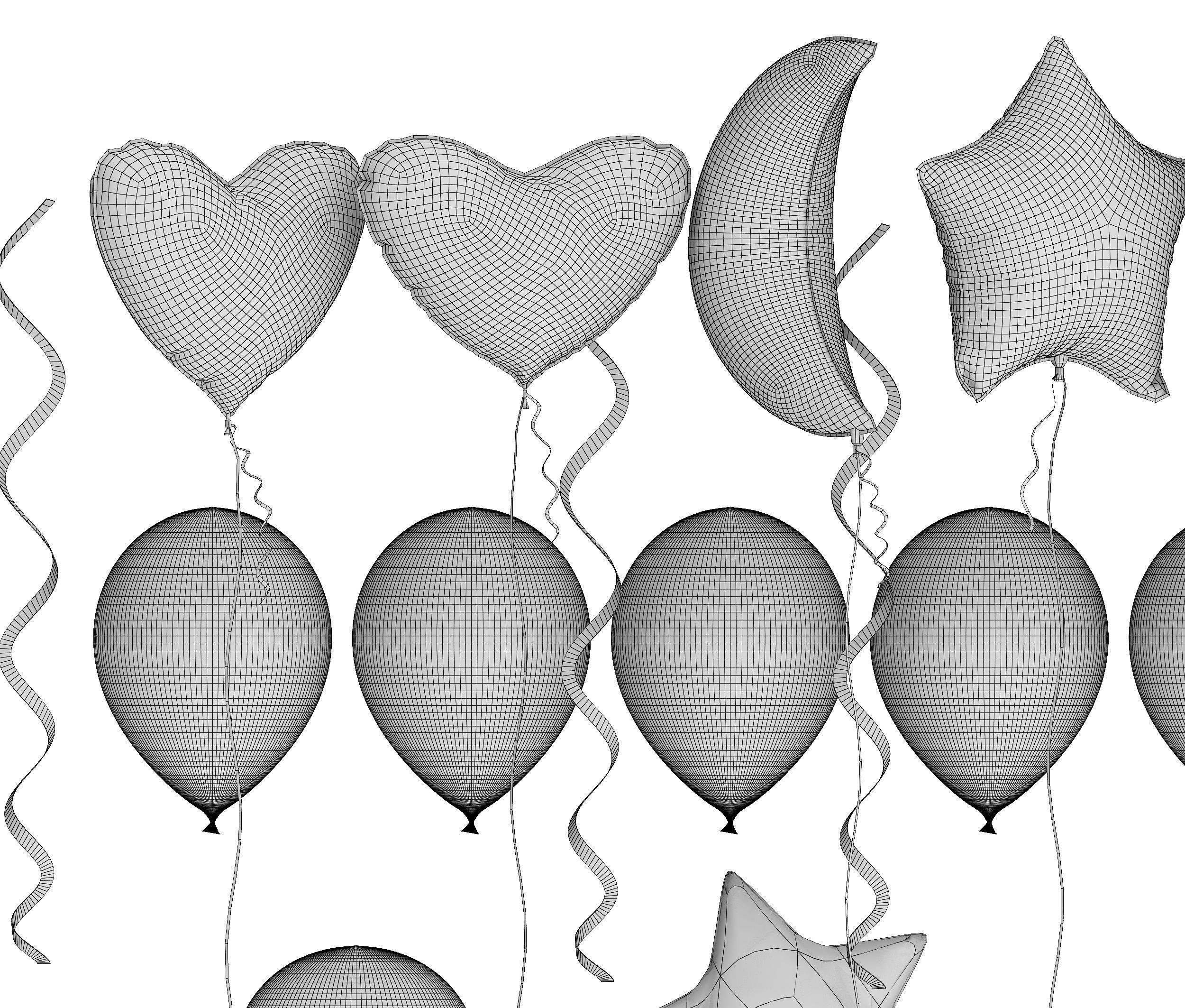 balloon Low-poly 3D model_13