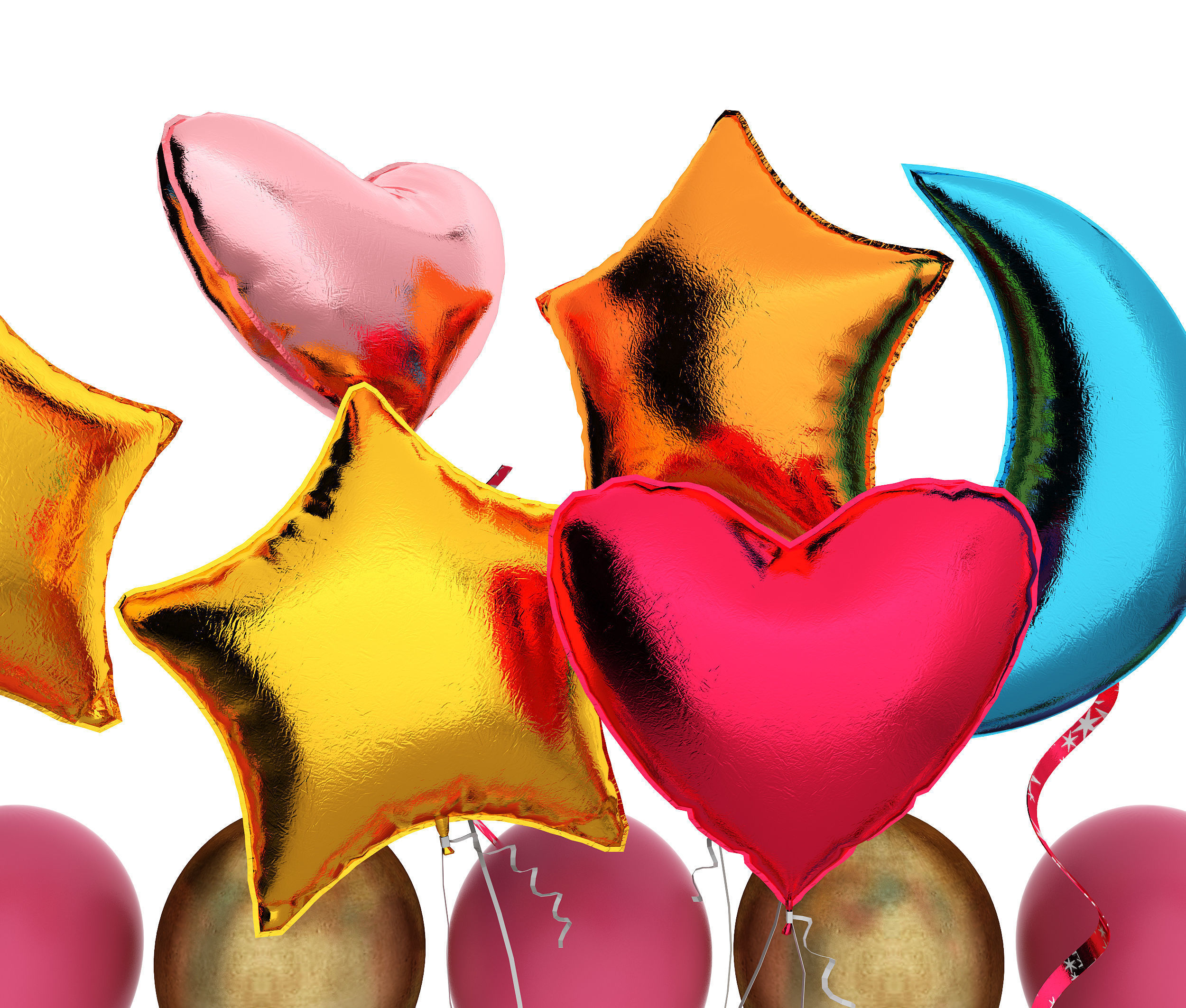 balloon Low-poly 3D model_1