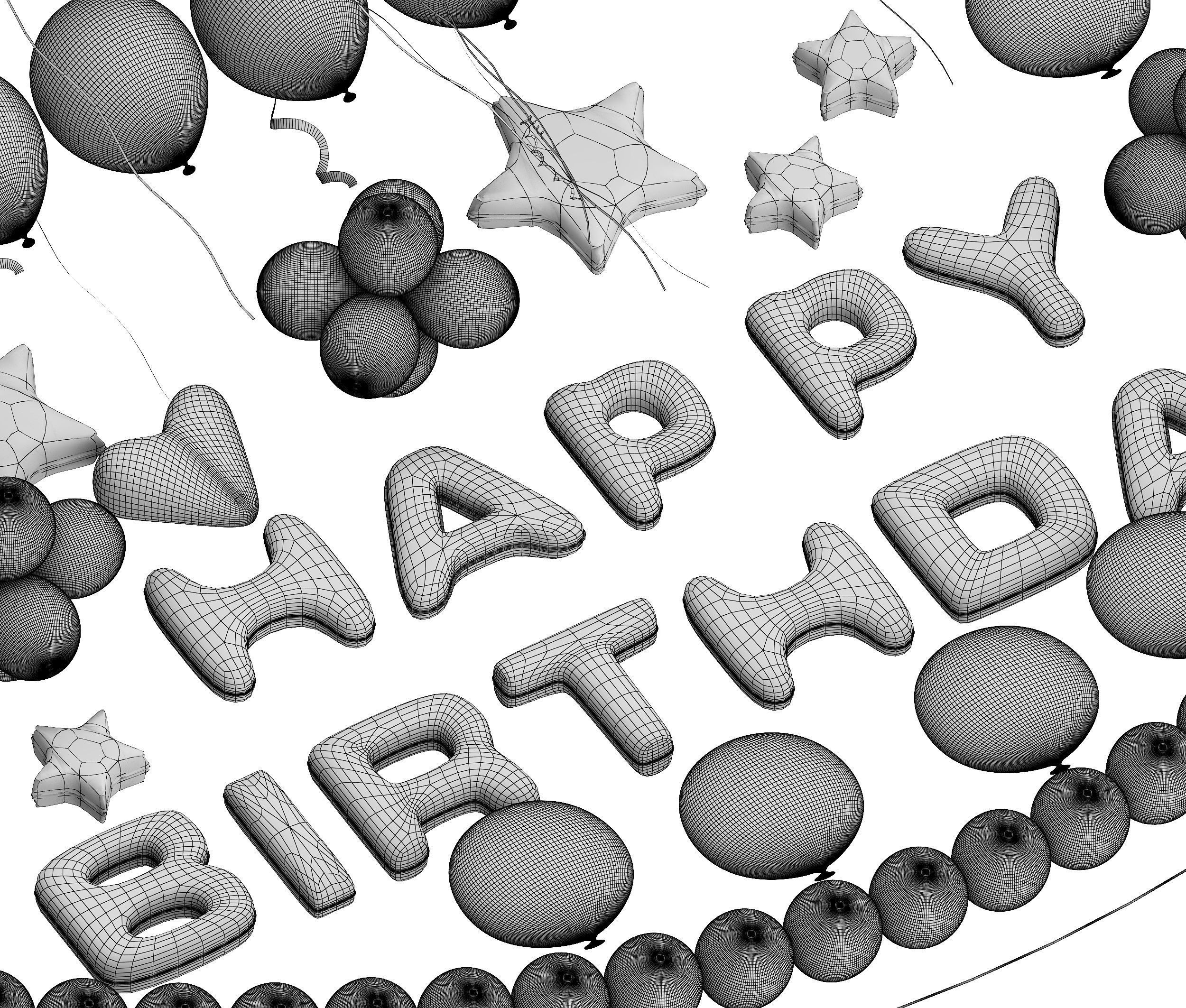 balloon Low-poly 3D model_18