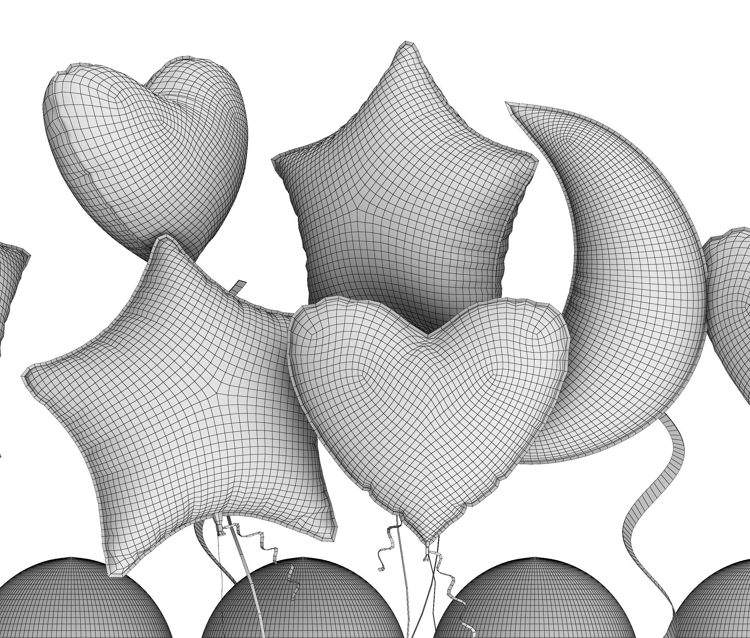 balloon Low-poly 3D model_8