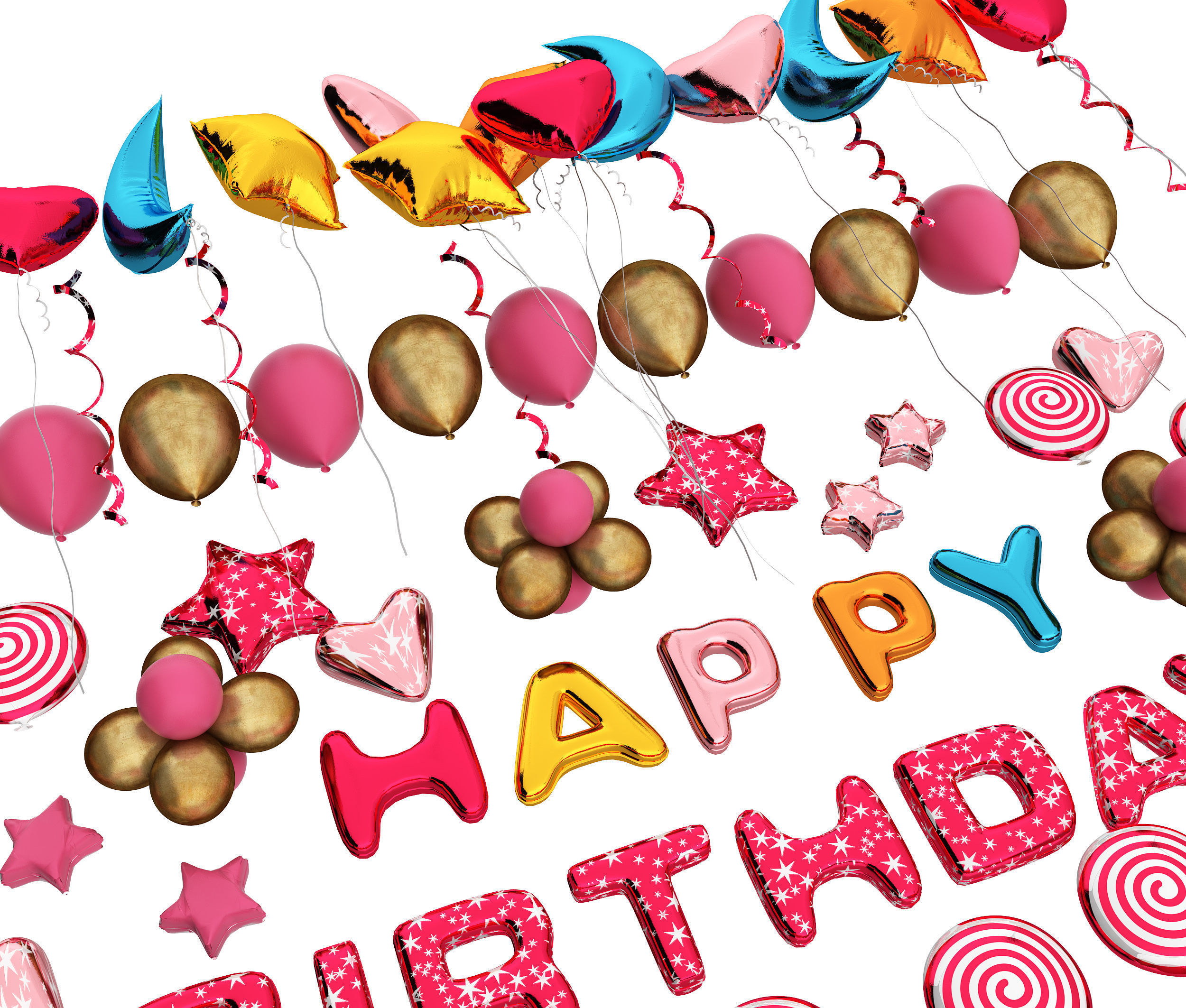 balloon Low-poly 3D model_5