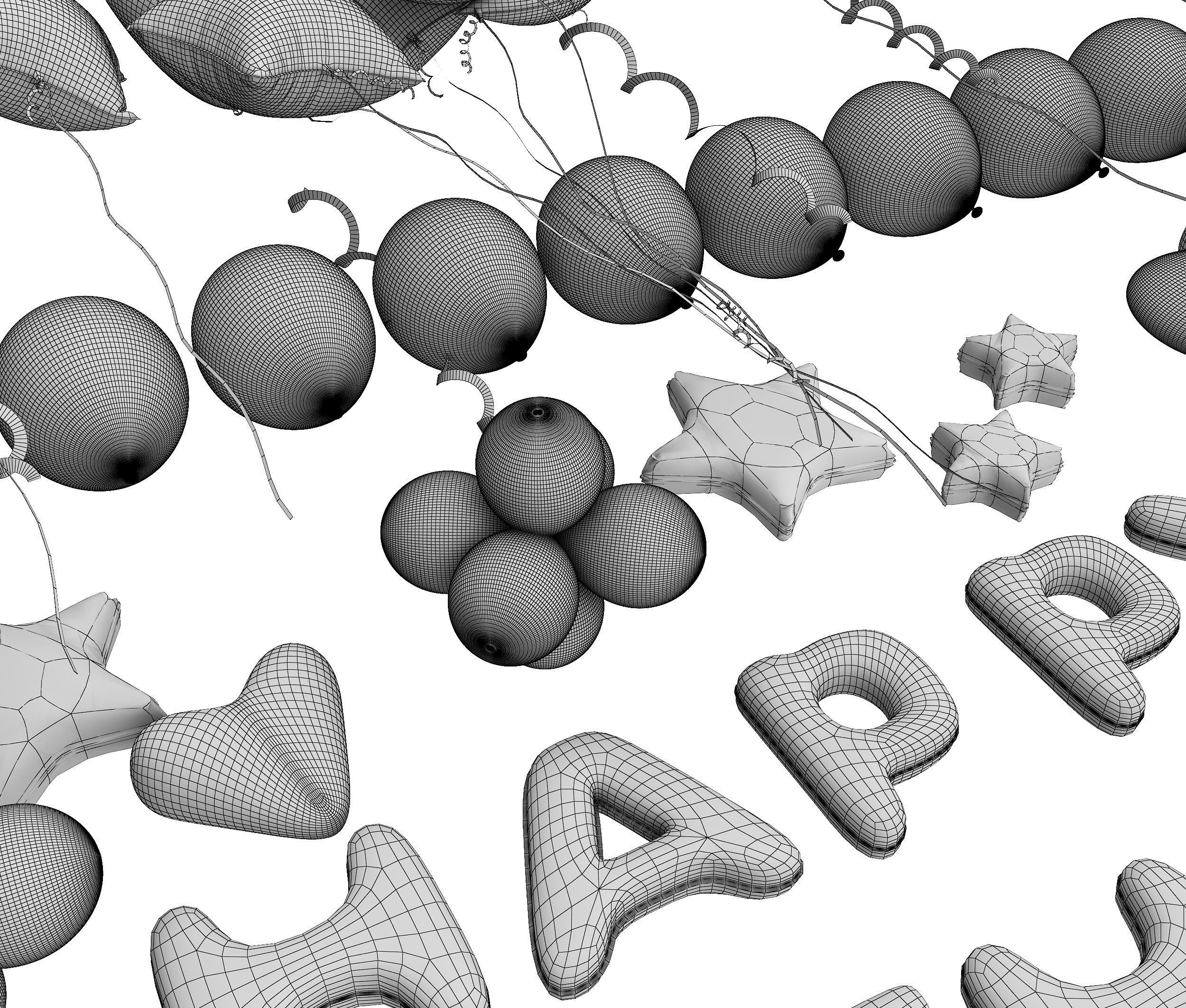 balloon Low-poly 3D model_14