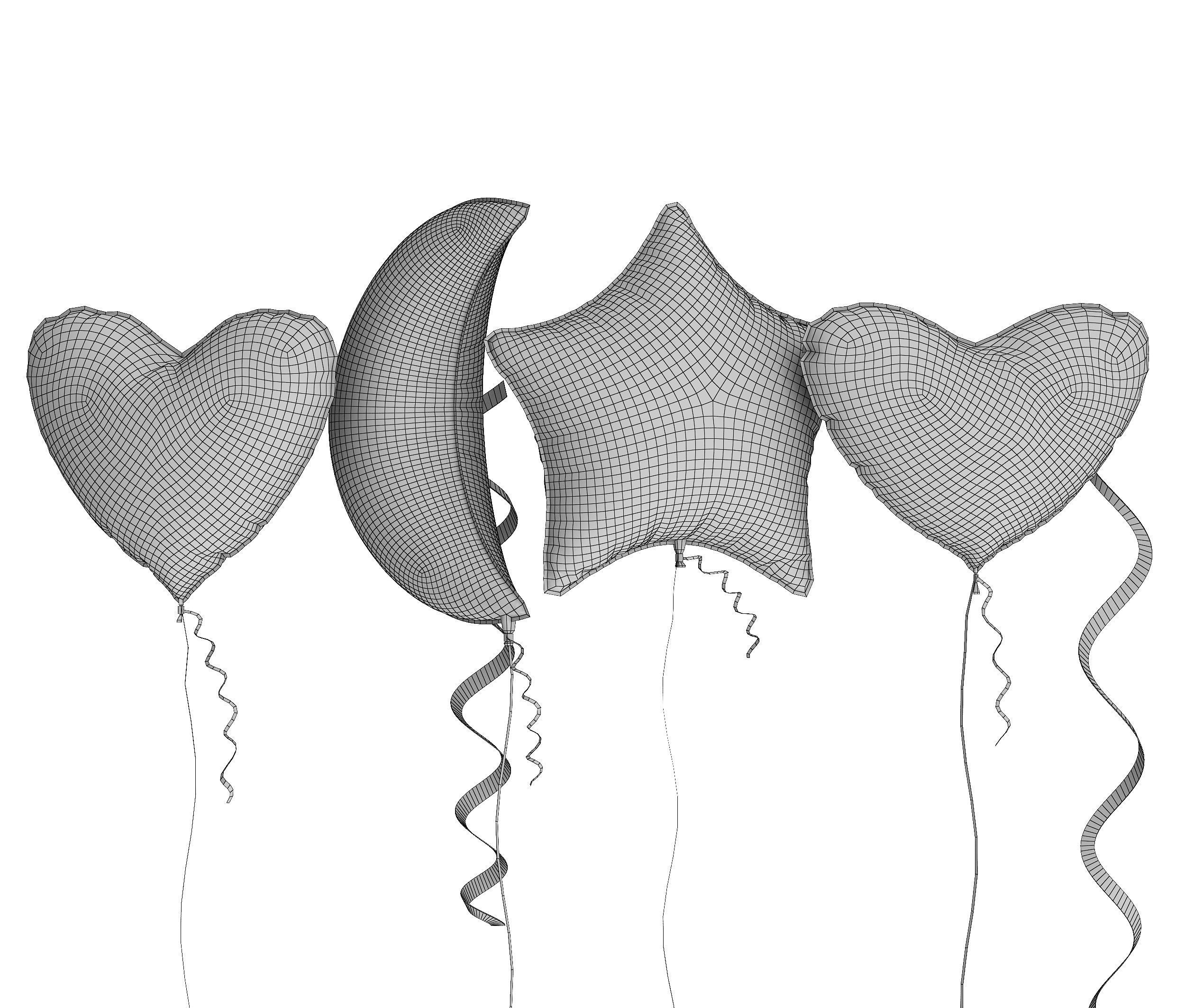 balloon Low-poly 3D model_9