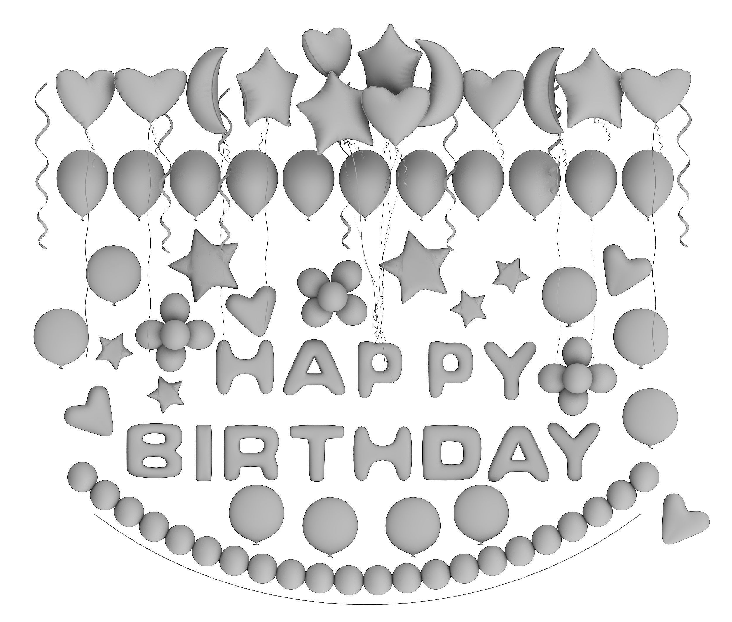 balloon Low-poly 3D model_11