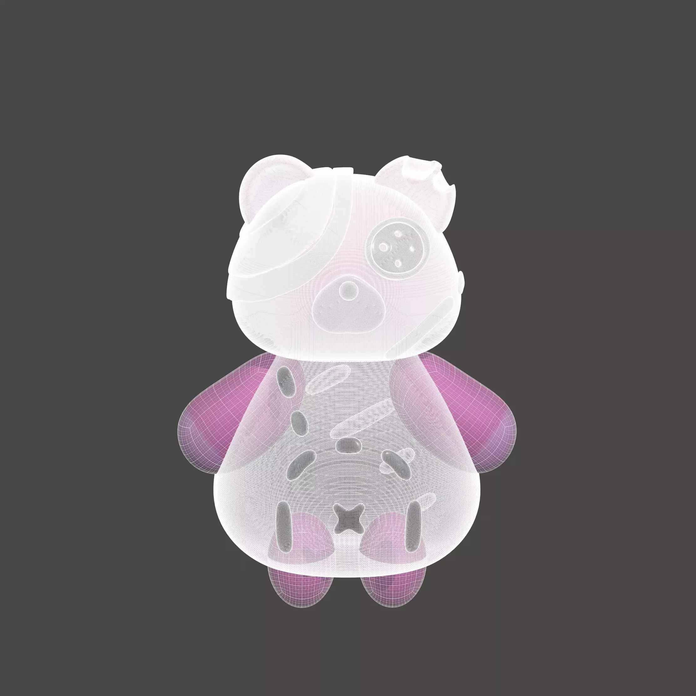 Zombear Low-poly 3D model_0